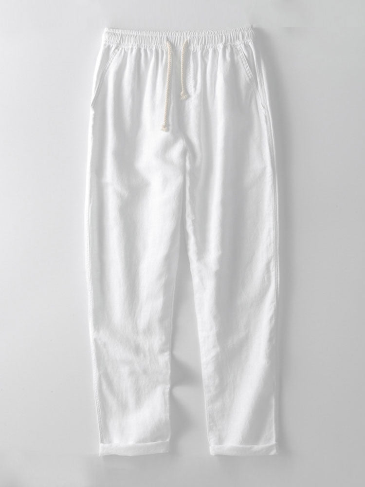 Gustave™ | Chemise en mélange lin et viscose avec boutons et pantalon droit en lin