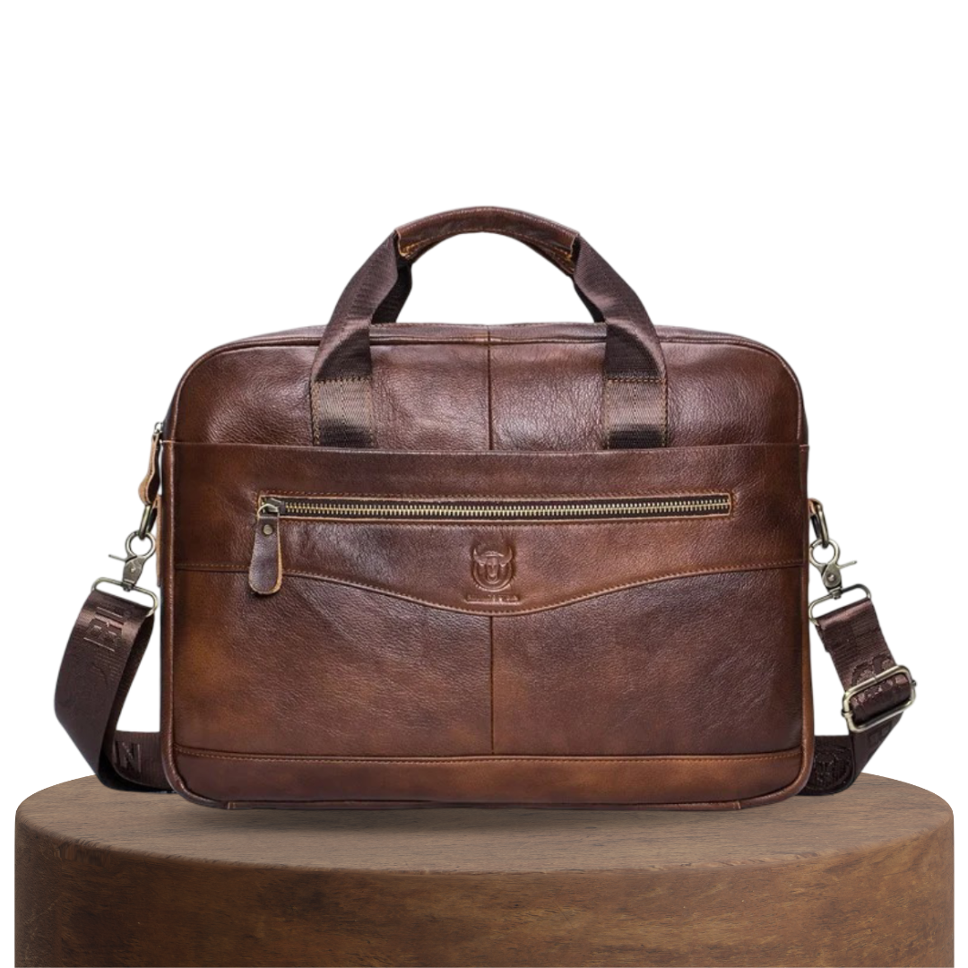 Paul | Sac ordinateur en cuir professionnel avec fermeture zippée incurvée