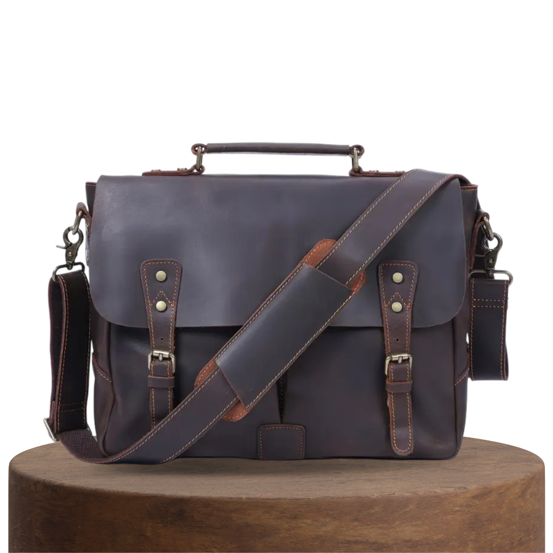 Gilbert | Sac messager en cuir vintage avec rabat à boucle classique