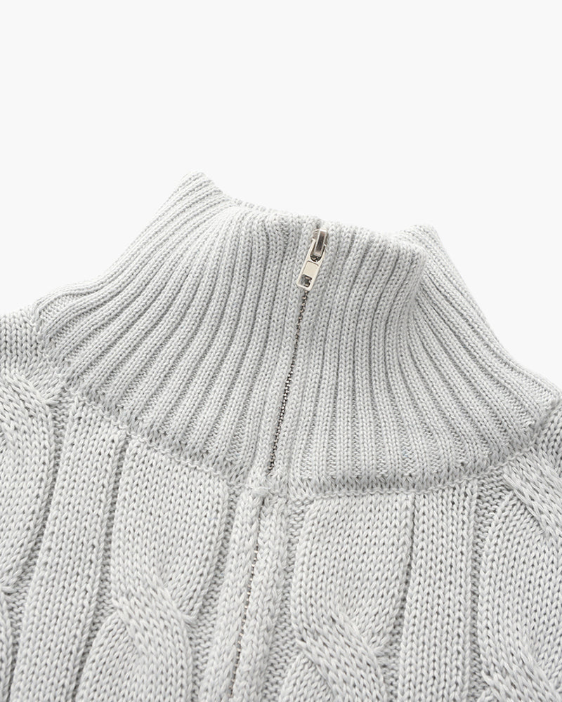 Clément™ | Pull zippé de luxe à col montant