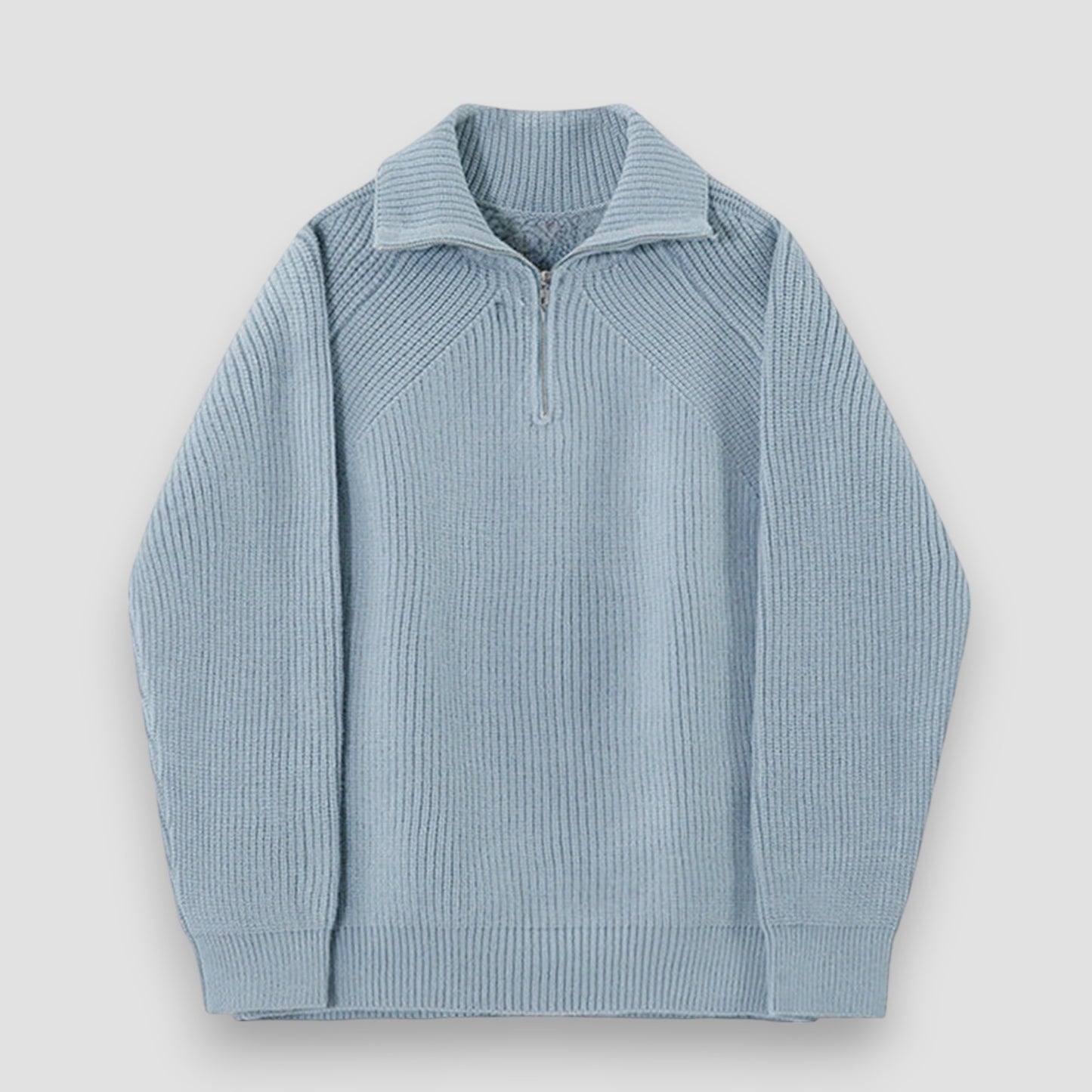 Chez Monsieur™ | Pull Azure à quart de zip