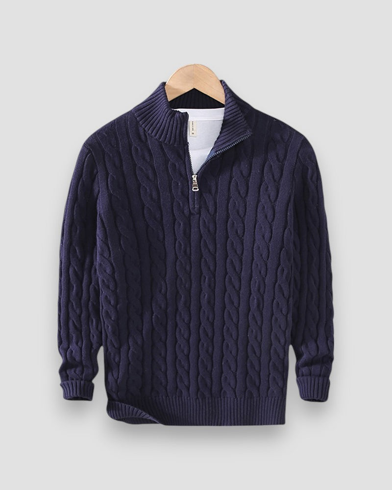 Clément™ | Pull zippé de luxe à col montant