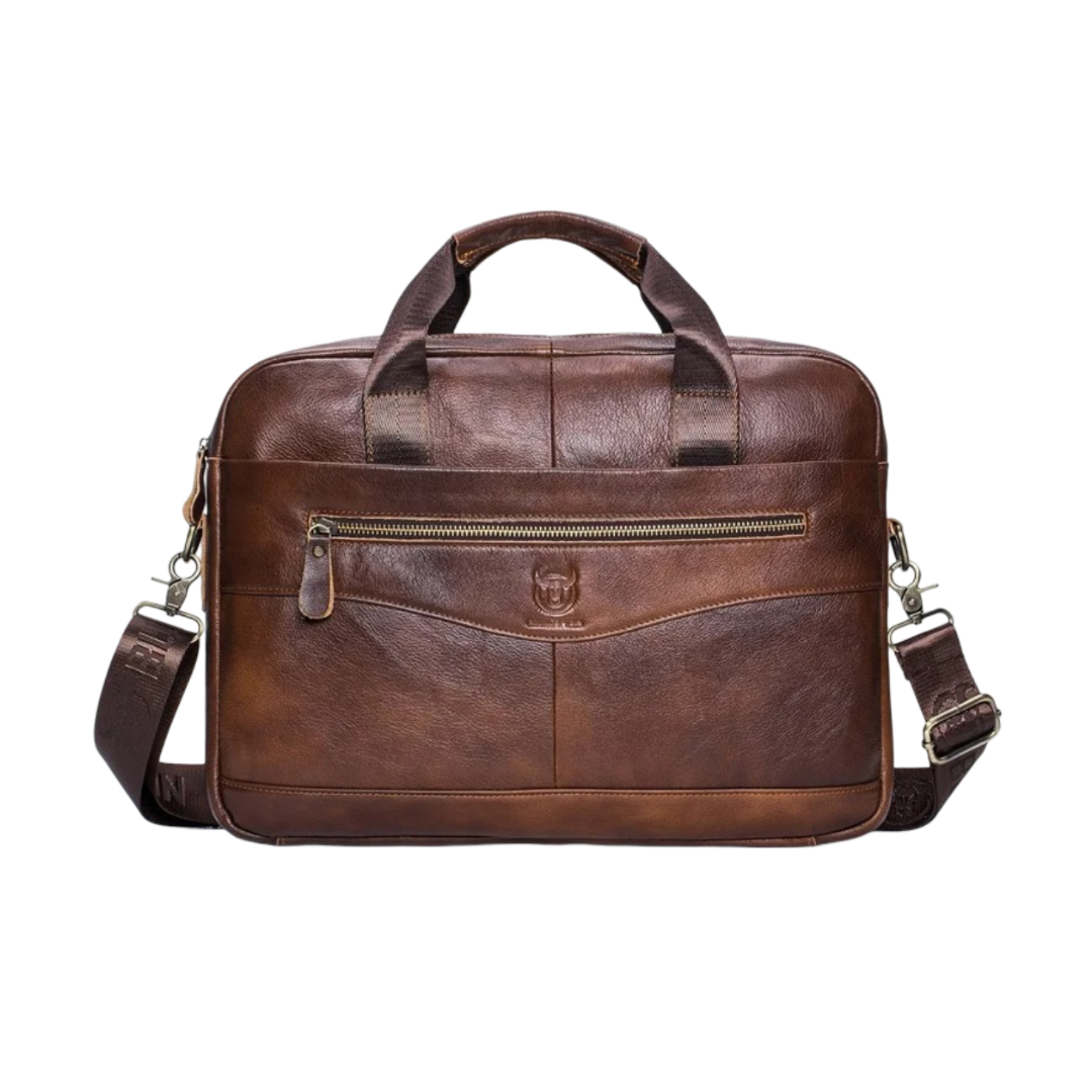 Paul | Sac ordinateur en cuir professionnel avec fermeture zippée incurvée