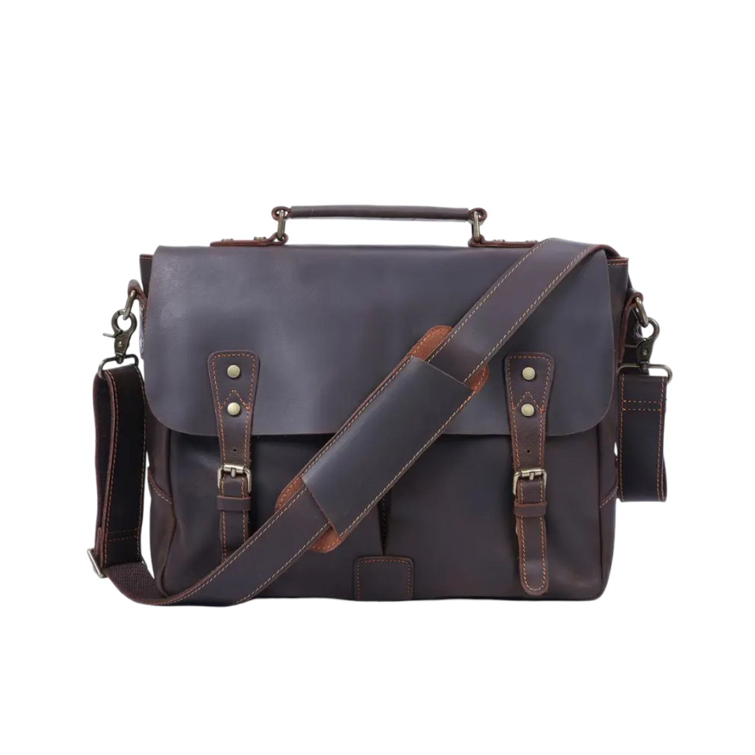 Gilbert | Sac messager en cuir vintage avec rabat à boucle classique
