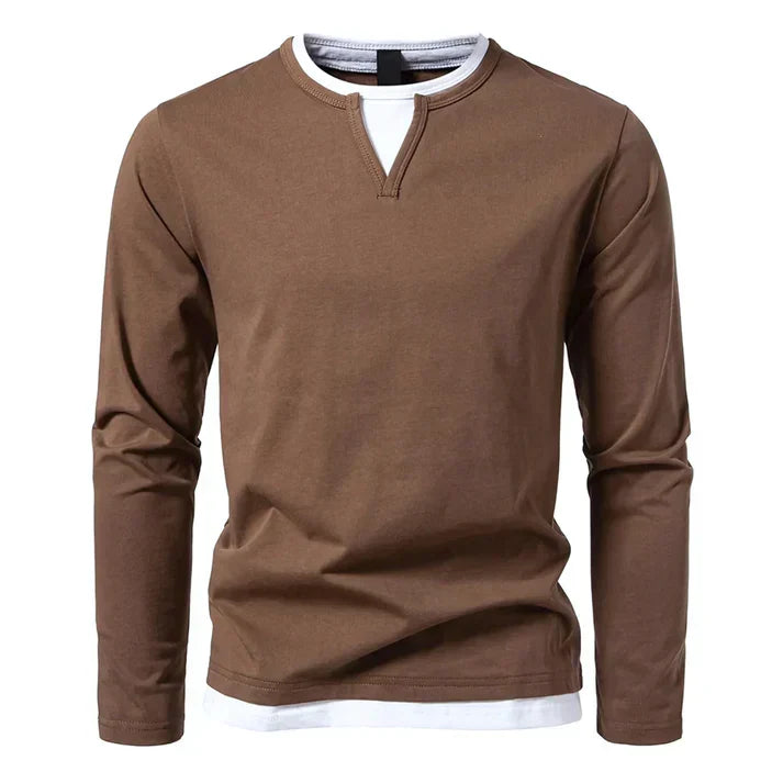 Léonard™ | T-shirt manches longues premium en coton peigné