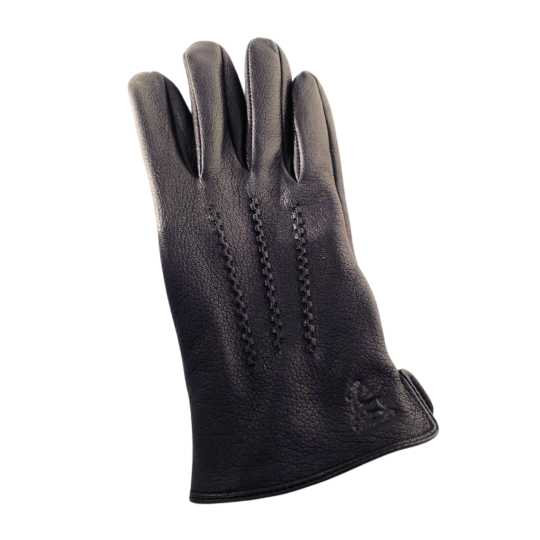 Raymond | Gants d’hiver en cuir de chèvre motif cerf