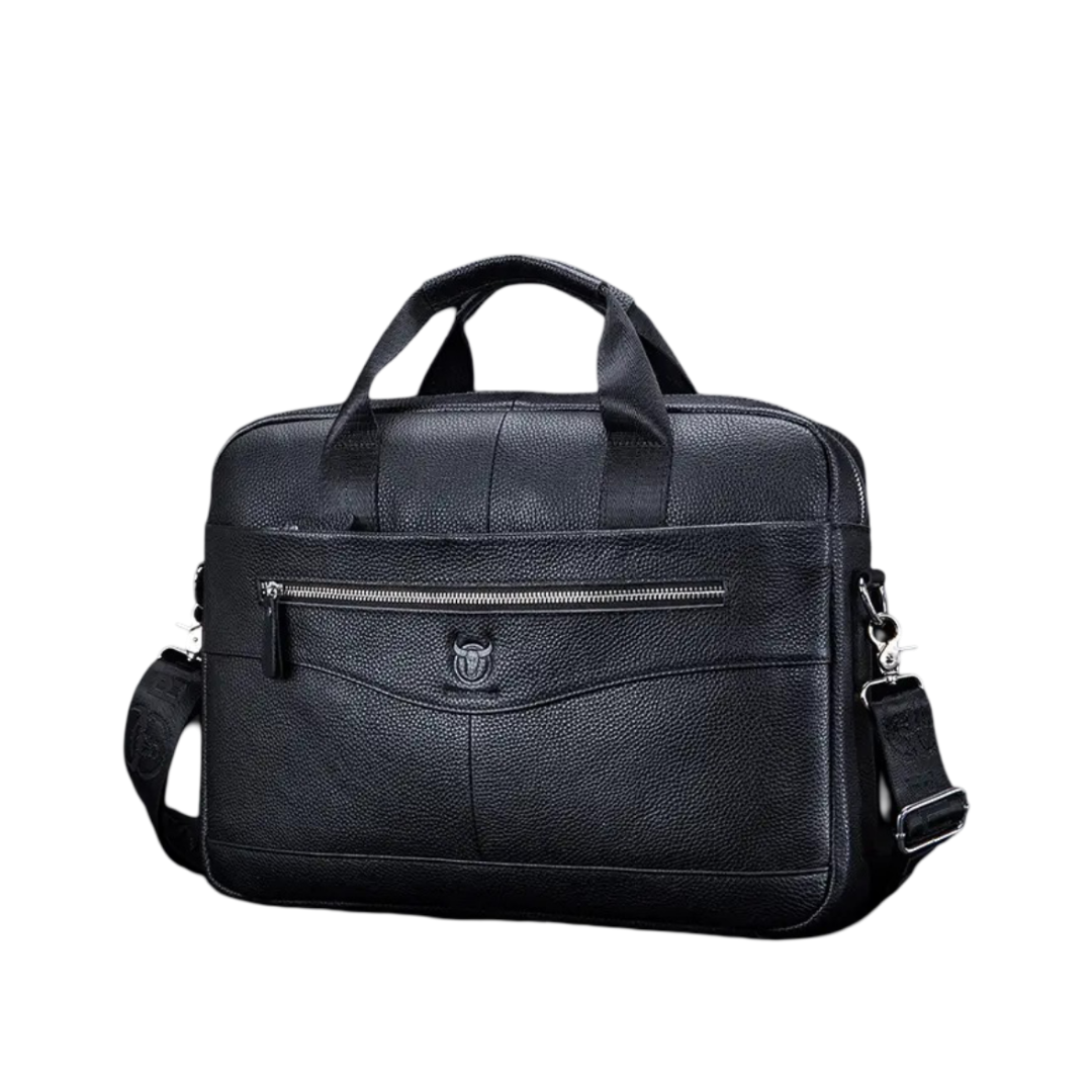 Léonard | Serviette en cuir classique avec zip frontal