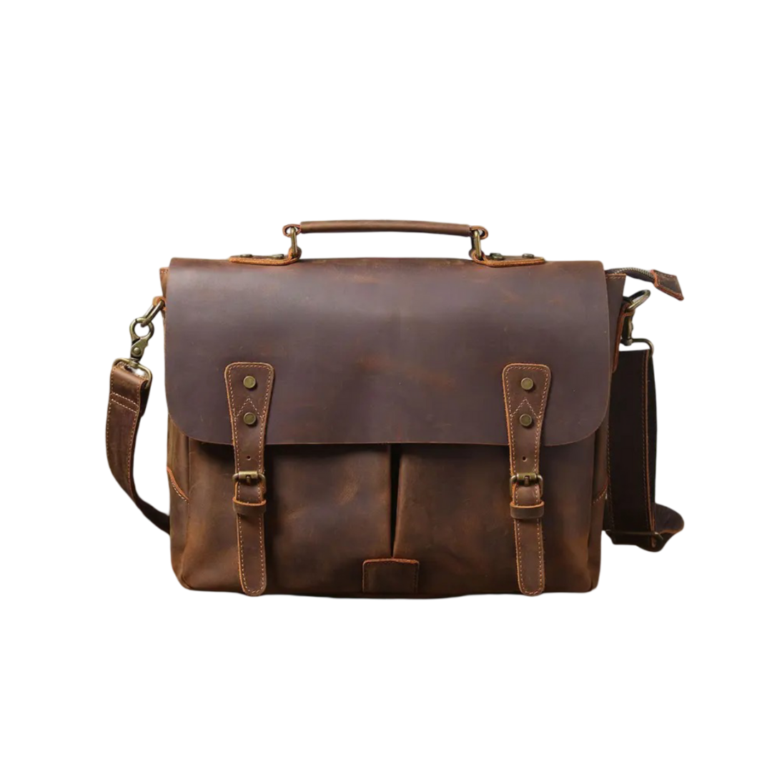 Gilbert | Sac messager en cuir vintage avec rabat à boucle classique