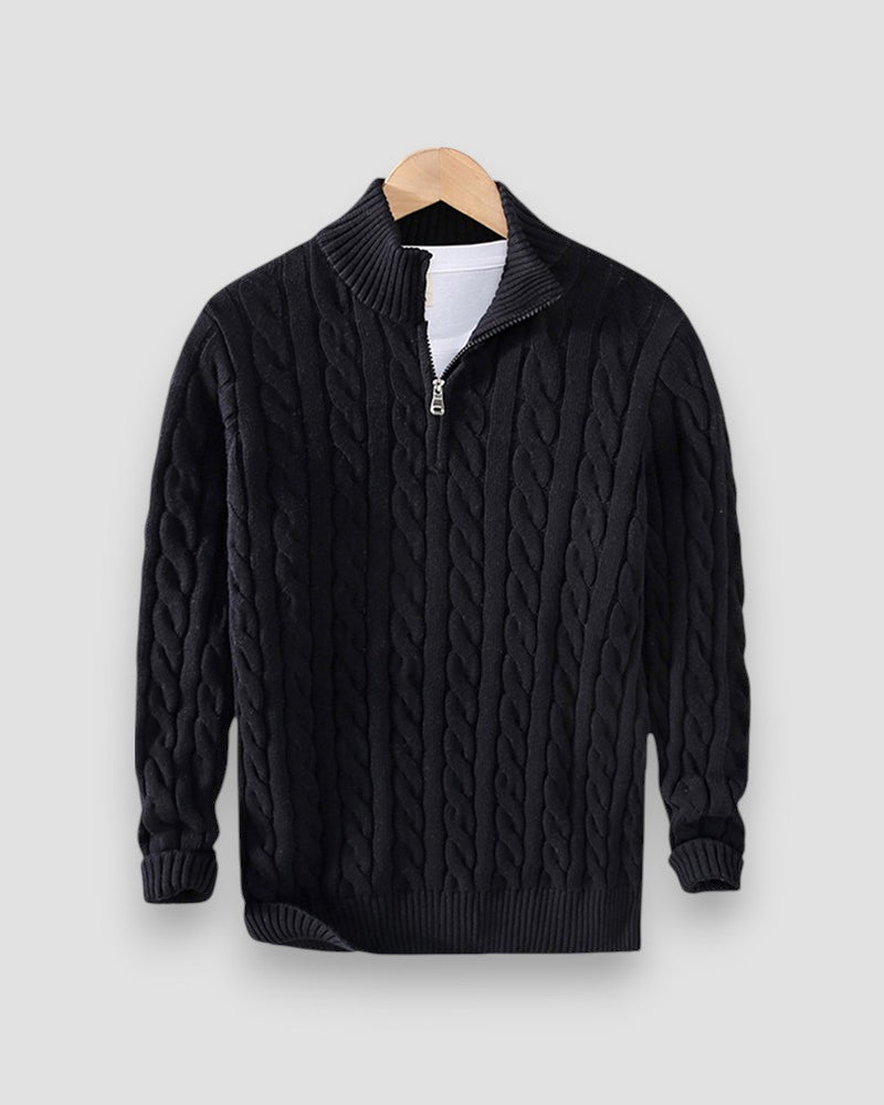 Clément™ | Pull zippé de luxe à col montant