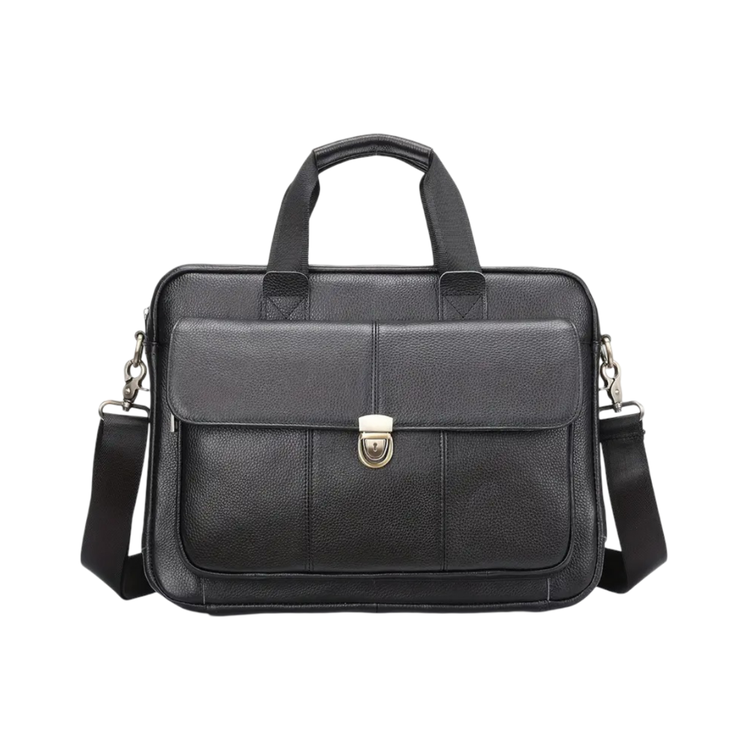 Pascal | Serviette en cuir heritage avec rabat verrouillable