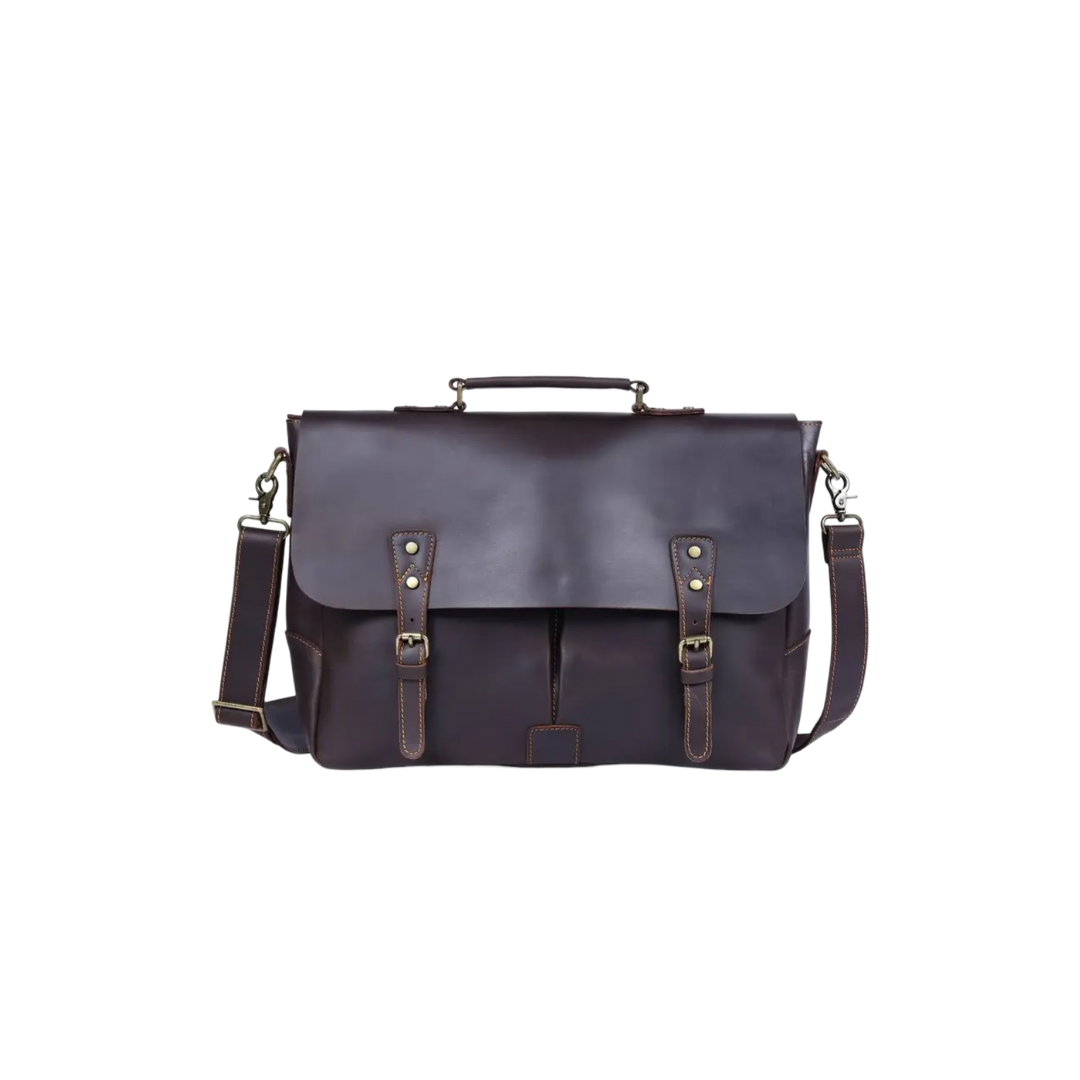 Gilbert | Sac messager en cuir vintage avec rabat à boucle classique