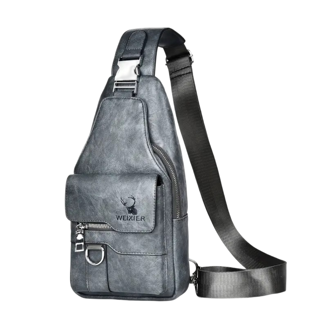 Justin | Sac bandoulière vertical avec rabat et fermetures éclair sécurisés
