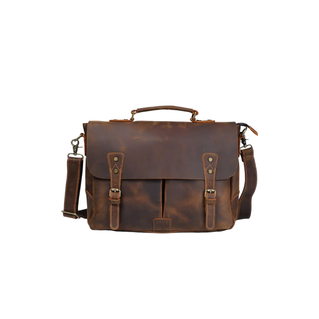 Gilbert | Sac messager en cuir vintage avec rabat à boucle classique