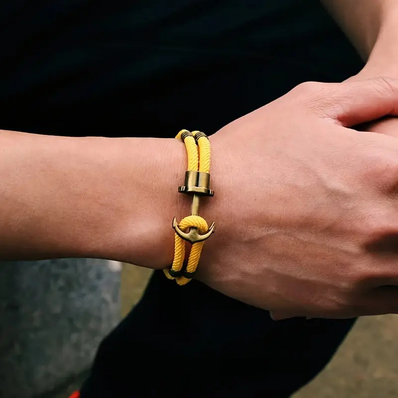Chez Monsieur™ | Bracelet corde avec ancre