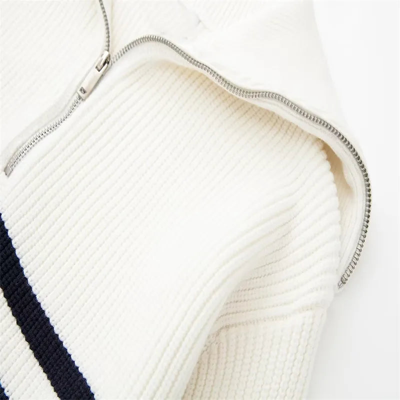 Marceau™ | Pull Zippé Rayé