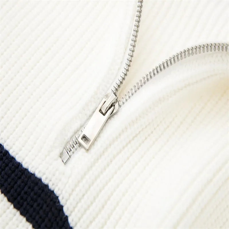 Marceau™ | Pull Zippé Rayé