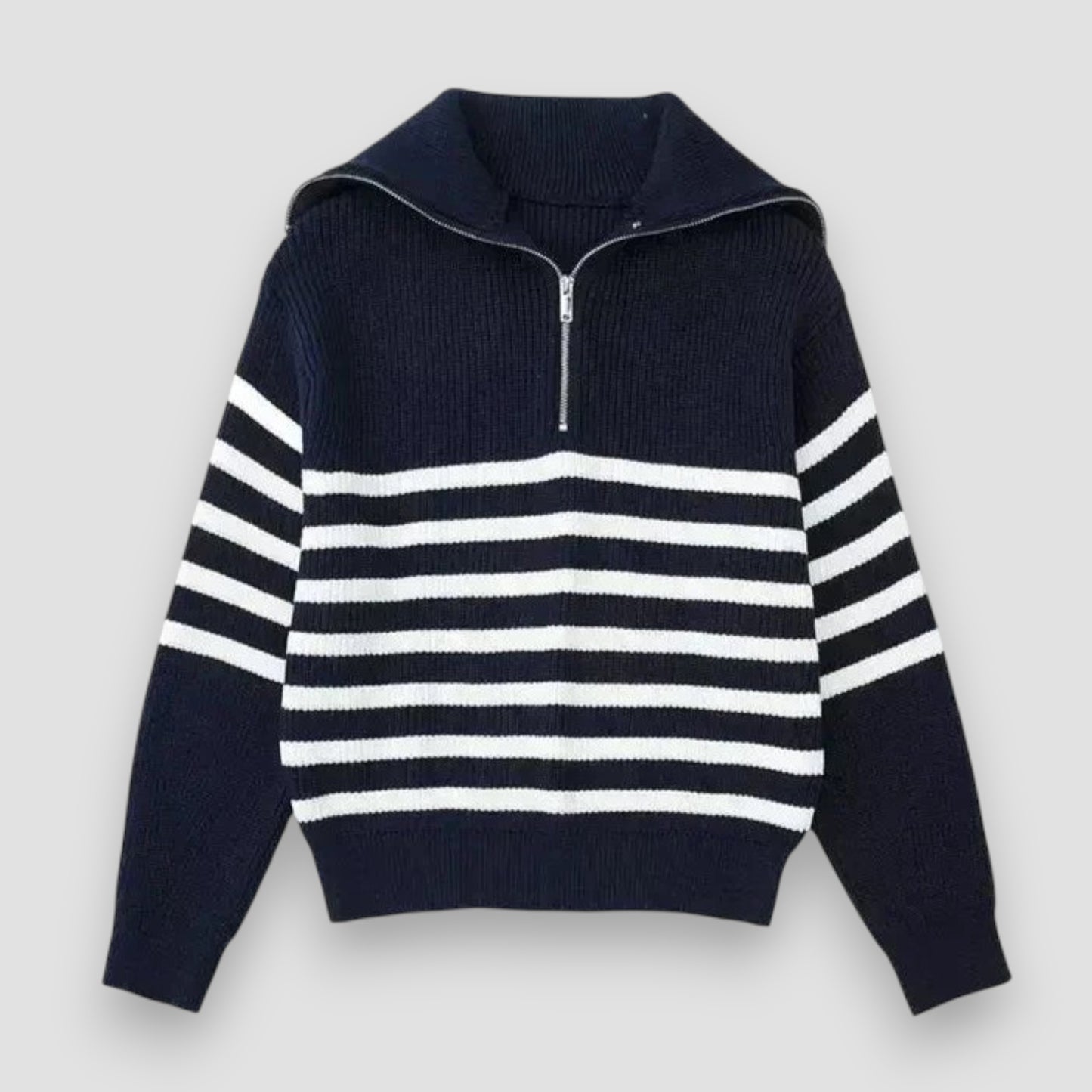 Marceau™ | Pull Zippé Rayé