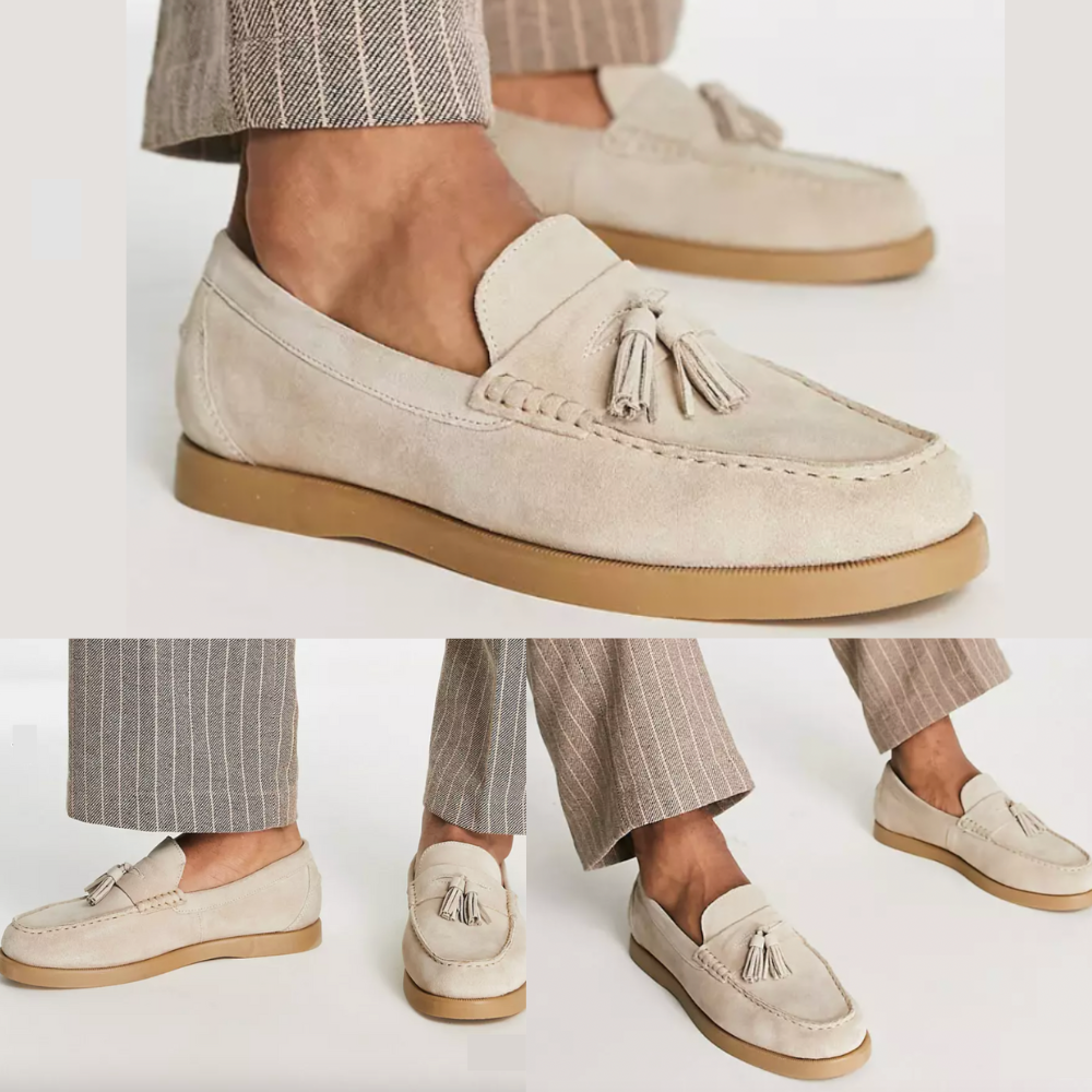 Perrin™ | Mocassins en Daim Souple à Pampilles