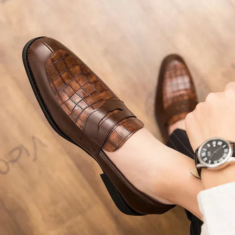 Delcourt™ | Mocassins en Cuir effet Crocodile