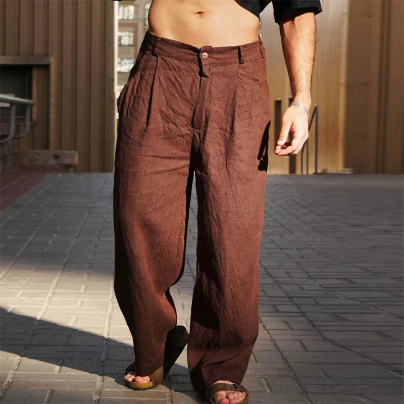 Hubert™ | Pantalon large en lin