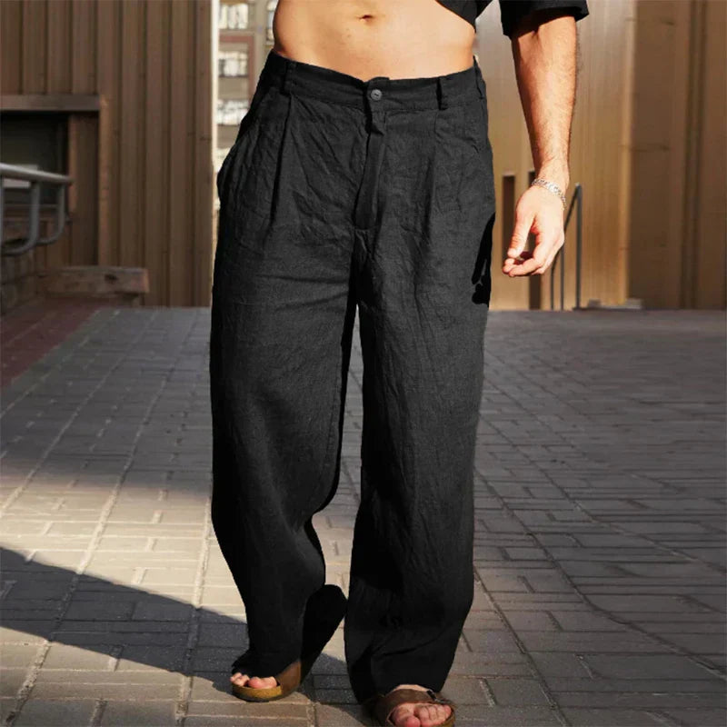 Hubert™ | Pantalon large en lin