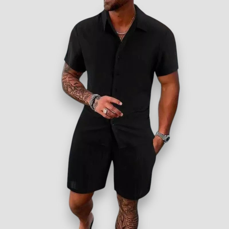 Le Havre™ | Ensemble chemise et pantalon en coton et lin