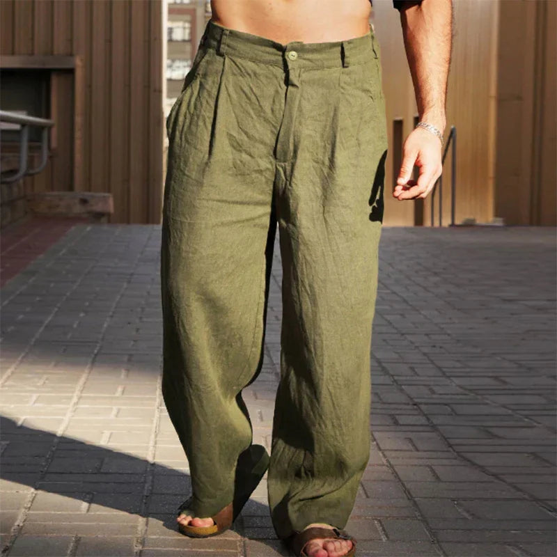 Hubert™ | Pantalon large en lin