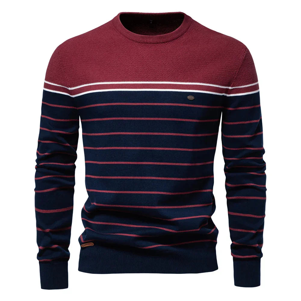 Adrien™ | Pull Rayé Marin