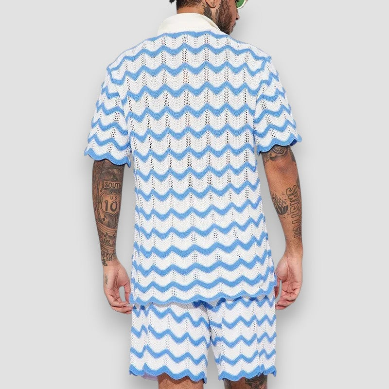 Poitiers™ | Ensemble chemise et short imprimés en maille pour homme