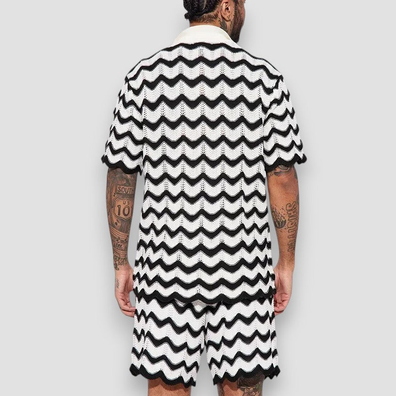 Poitiers™ | Ensemble chemise et short imprimés en maille pour homme