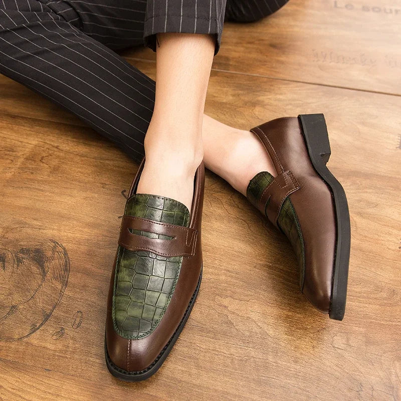 Delcourt™ | Mocassins en Cuir effet Crocodile