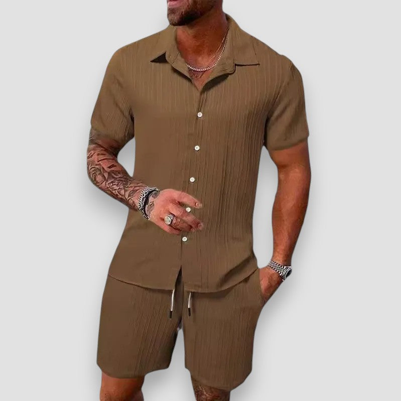 Le Havre™ | Ensemble chemise et pantalon en coton et lin