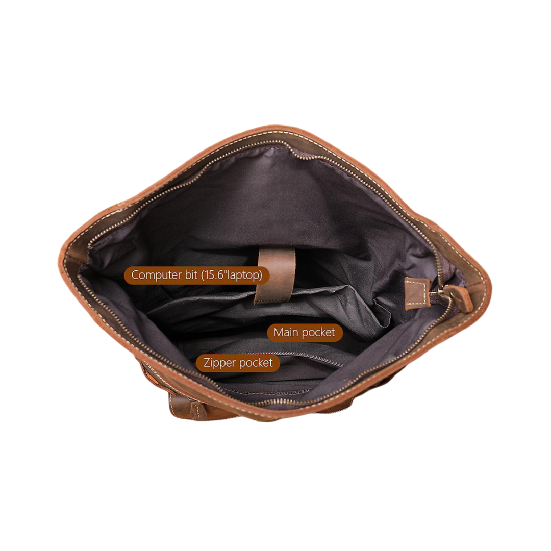 Noël | Sac à dos en cuir vintage à fermeture roulante