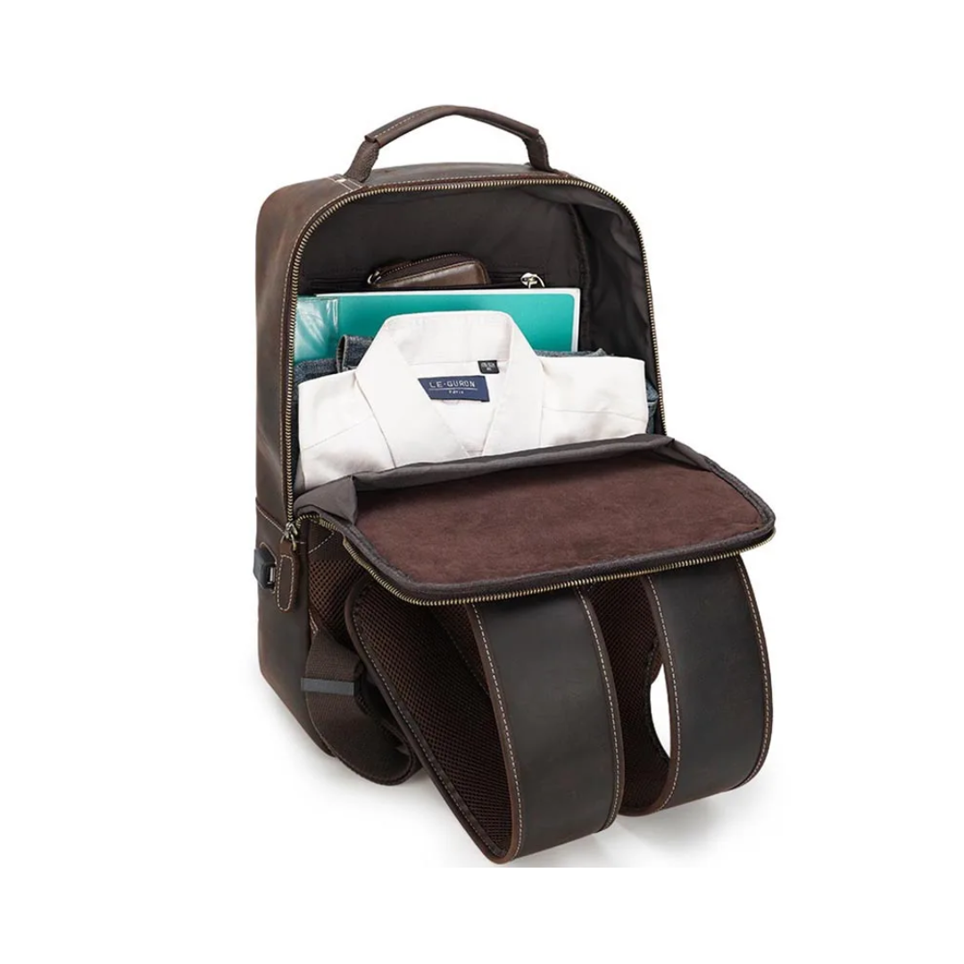 Jean-François | Sac à dos professionnel en cuir pour ordinateur portable