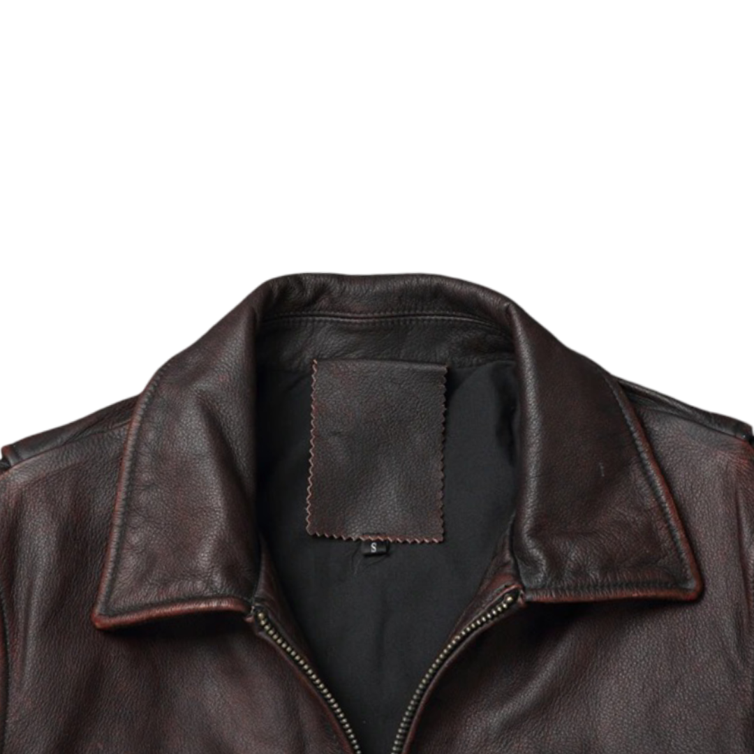 Thierry | Veste en cuir style camionneur robuste