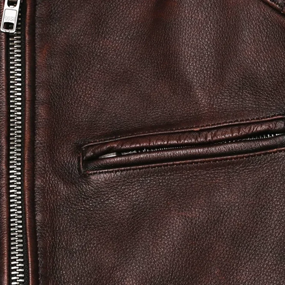 Firmin | Veste en cuir vintage style racer