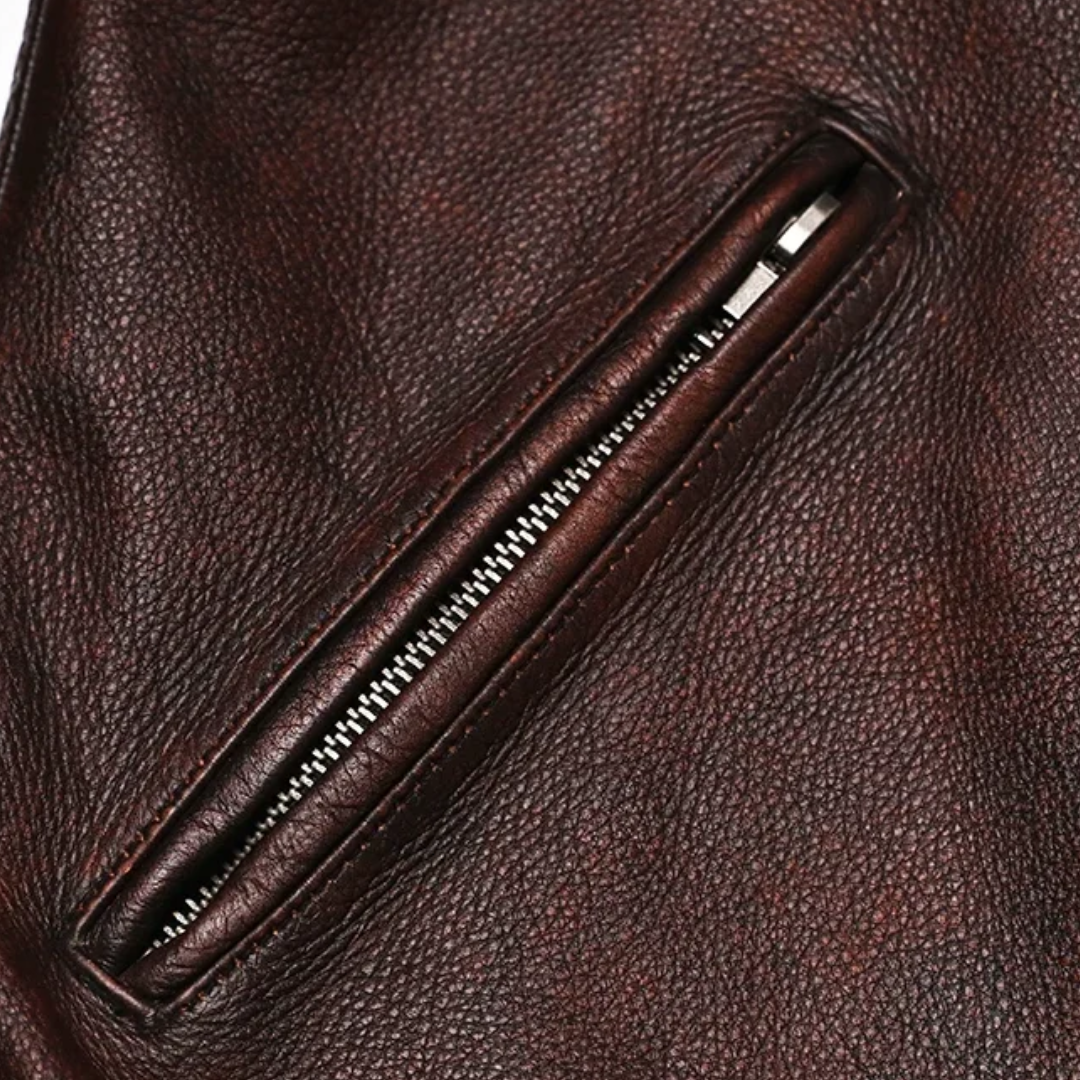 Firmin | Veste en cuir vintage style racer
