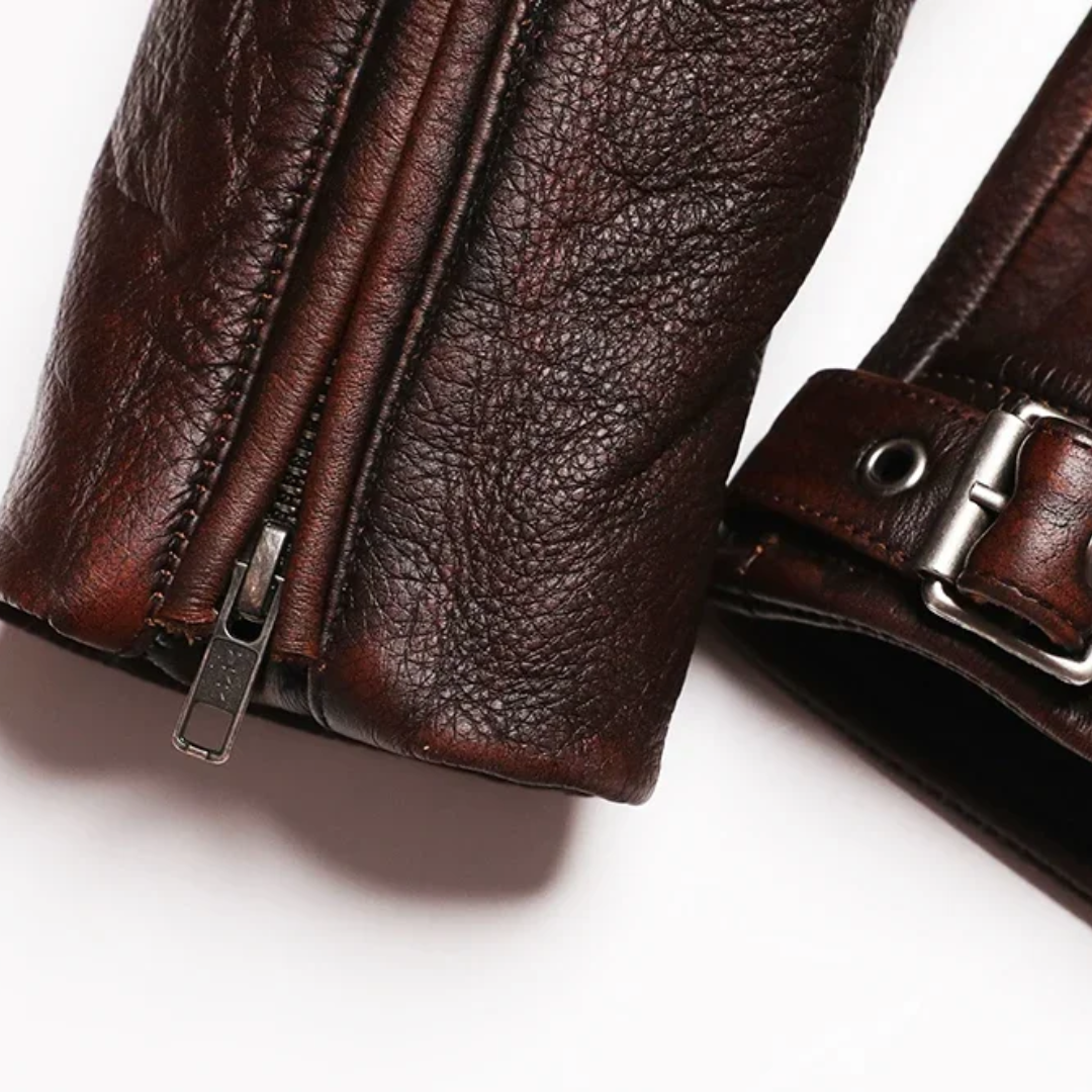 Firmin | Veste en cuir vintage style racer