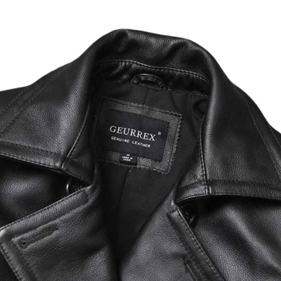 Laurentin | Veste en cuir croûte de cuir à double boutonnage