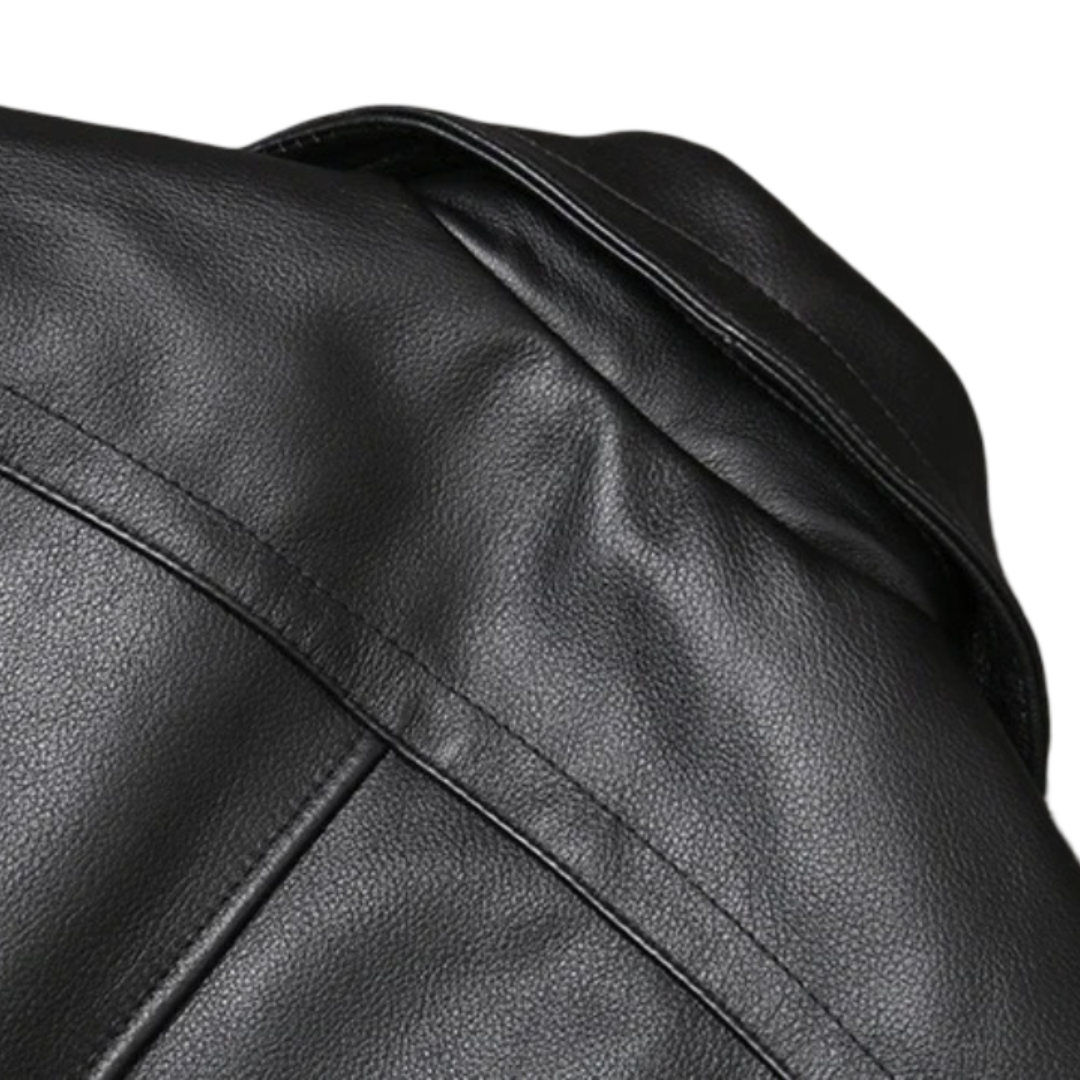 Laurentin | Veste en cuir croûte de cuir à double boutonnage