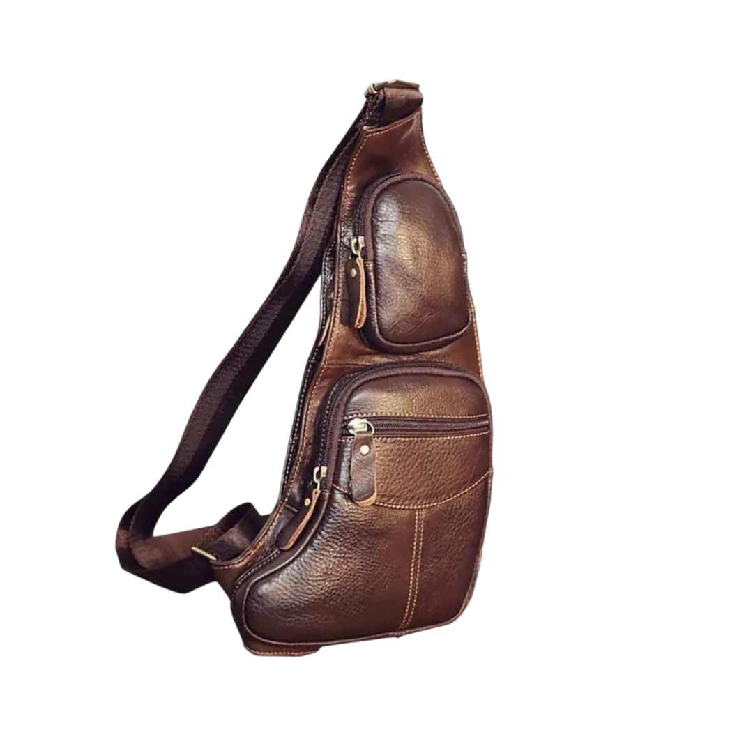 Christian | Sac bandoulière poitrine en cuir vintage