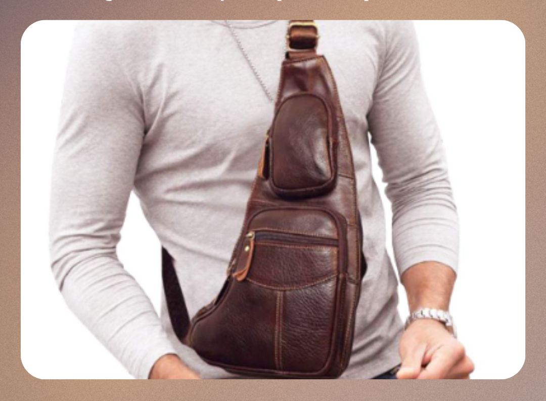 Christian | Sac bandoulière poitrine en cuir vintage