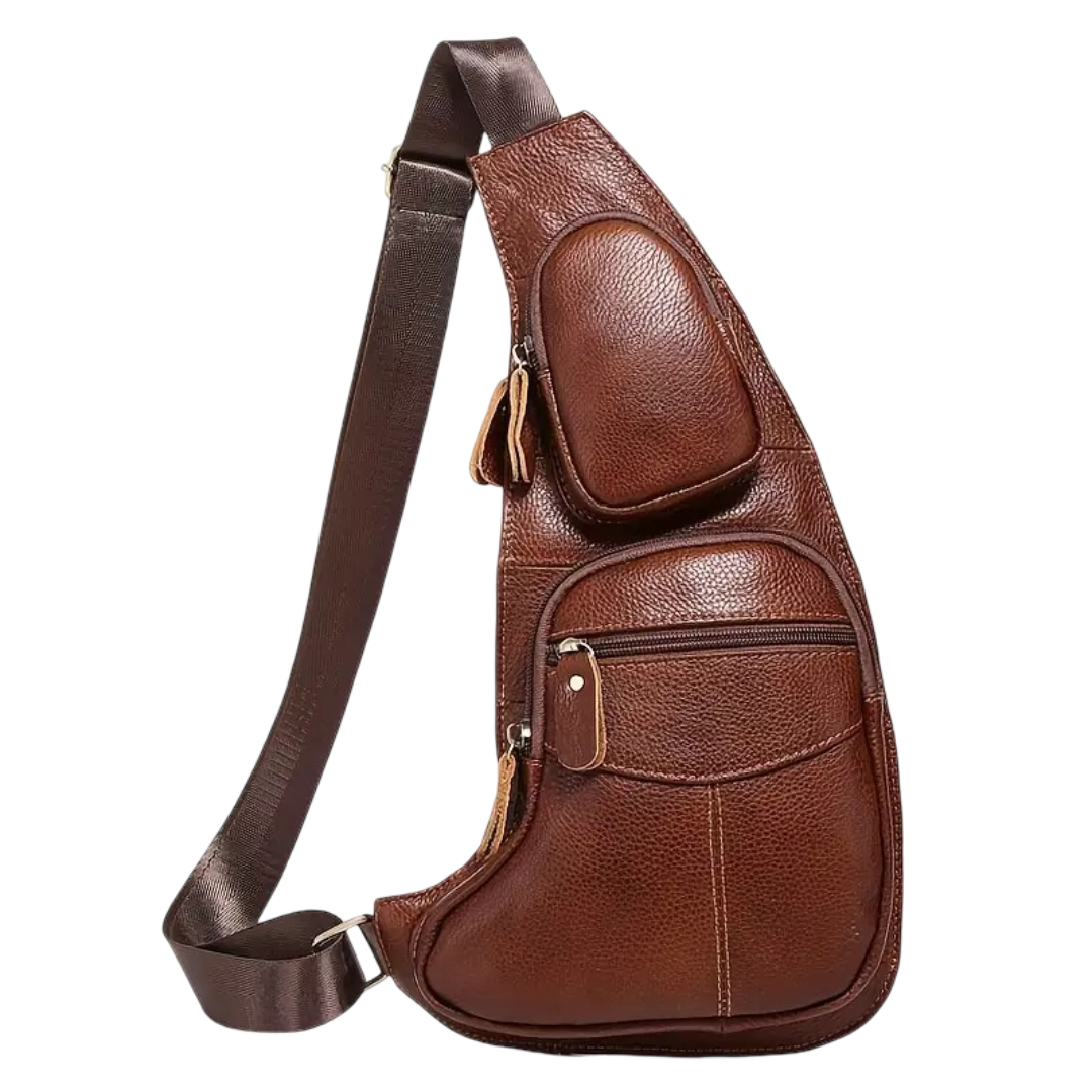 Christian | Sac bandoulière poitrine en cuir vintage