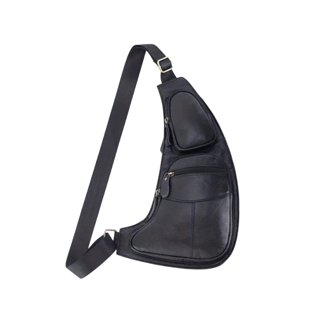 Christian | Sac bandoulière poitrine en cuir vintage