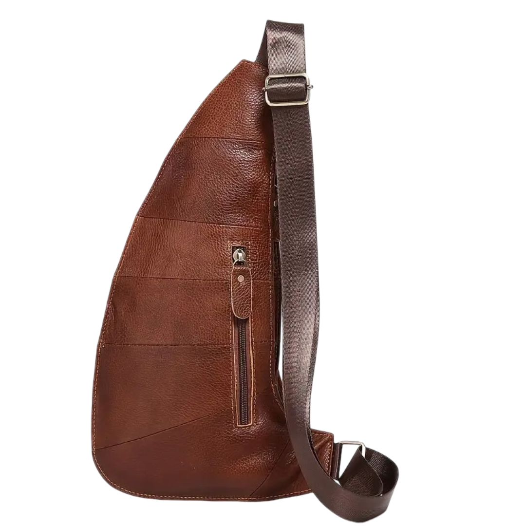 Christian | Sac bandoulière poitrine en cuir vintage