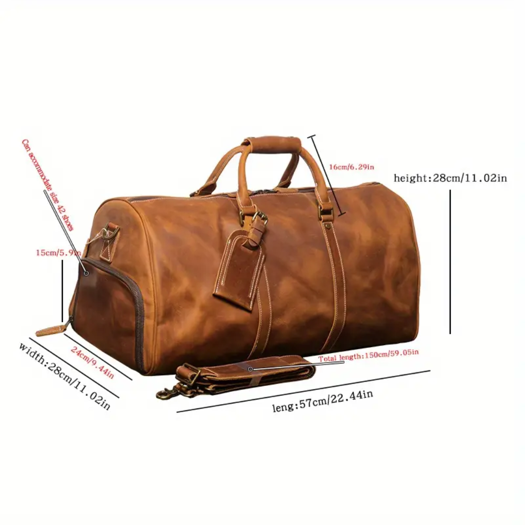 Richard | Sac bandoulière de voyage en cuir véritable pleine fleur