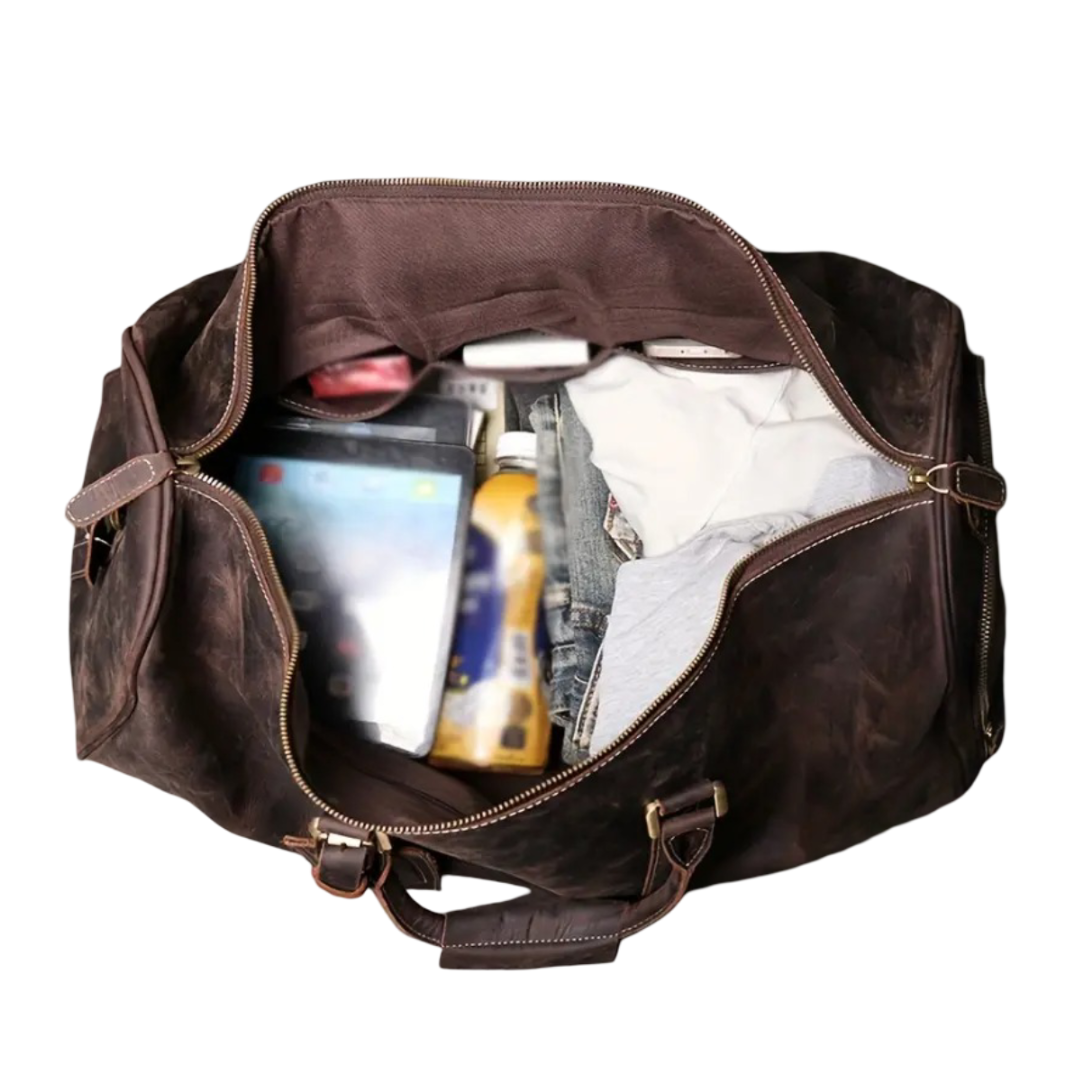 Richard | Sac bandoulière de voyage en cuir véritable pleine fleur