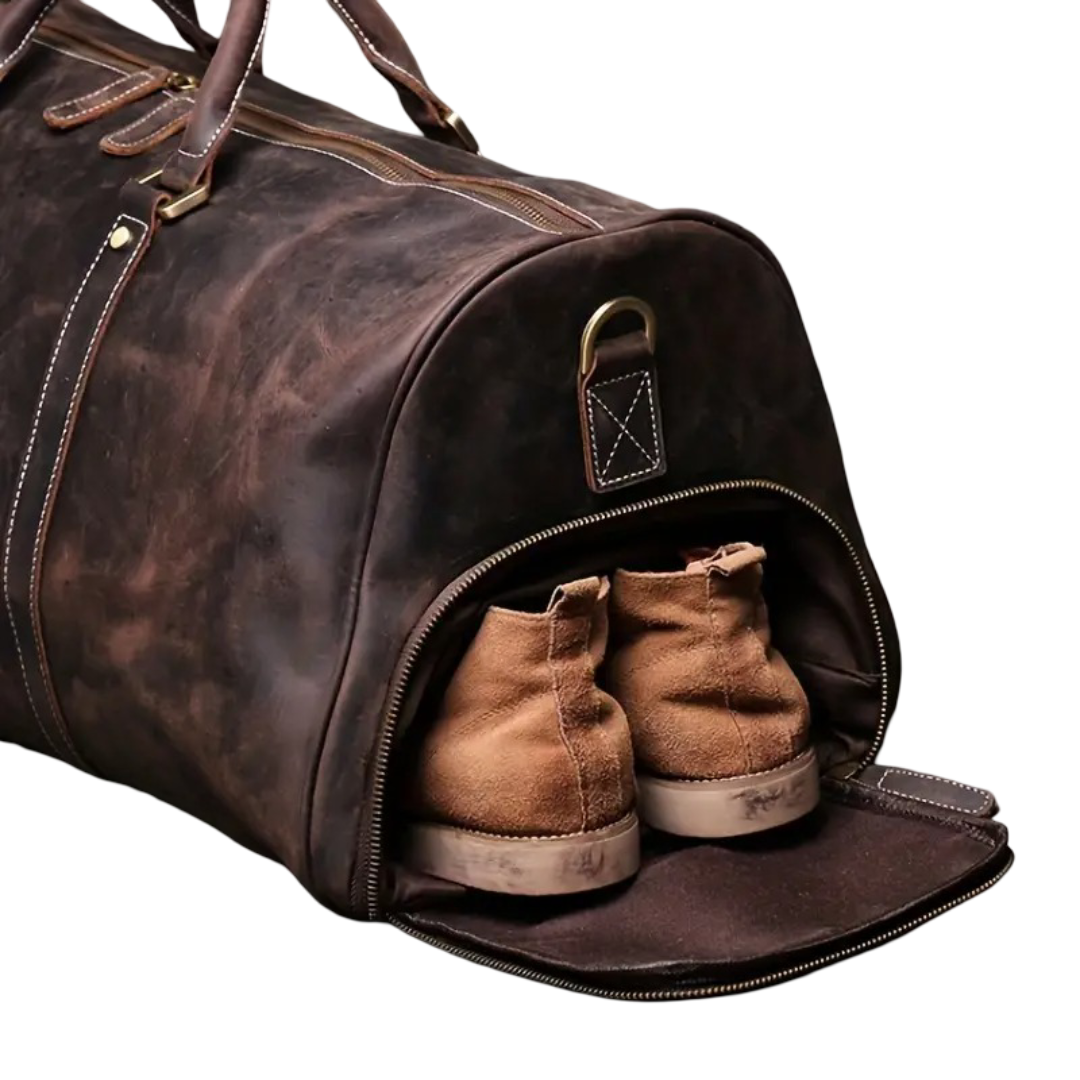 Richard | Sac bandoulière de voyage en cuir véritable pleine fleur