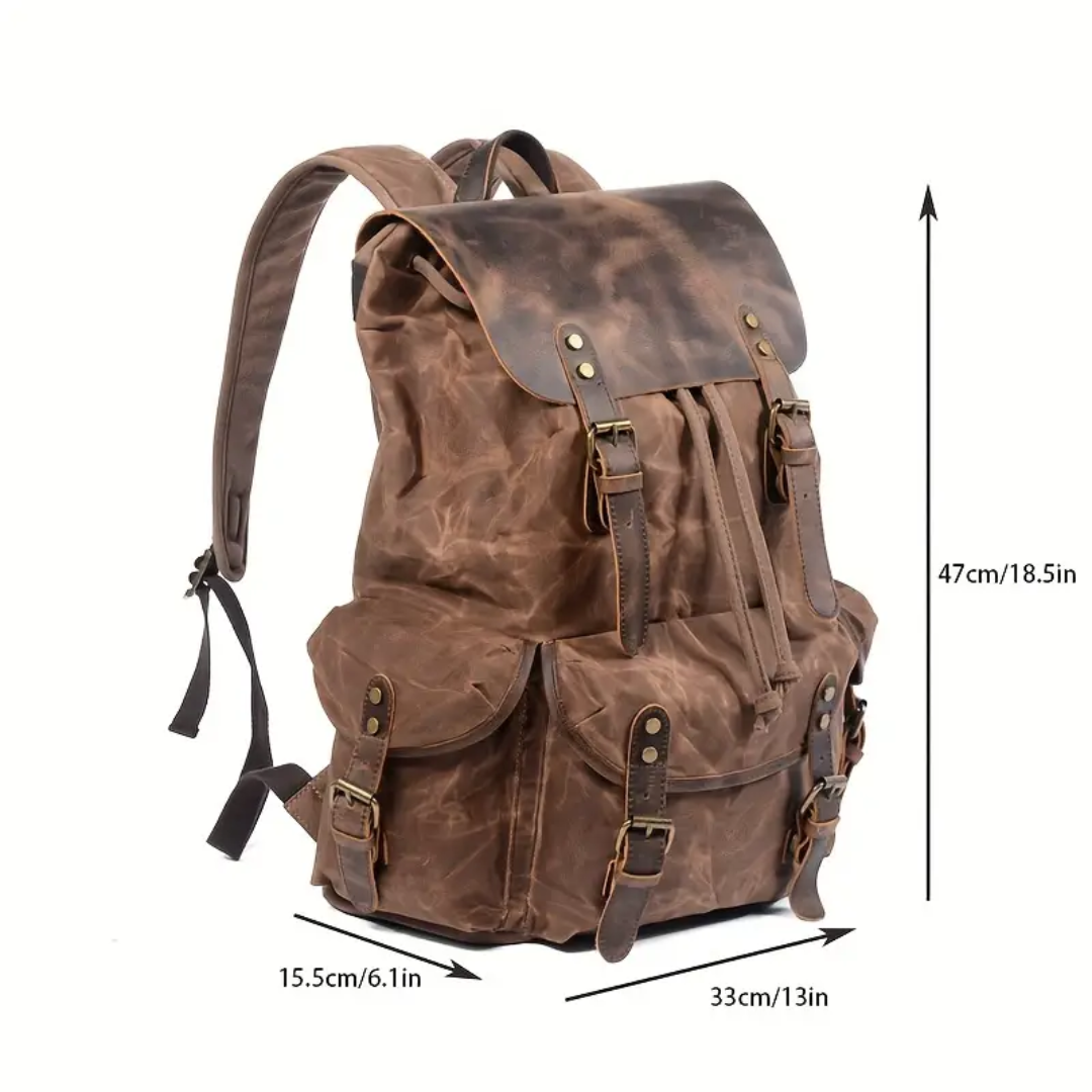 Lucien | Sac à dos rétro en toile imperméable pour ordinateur portable