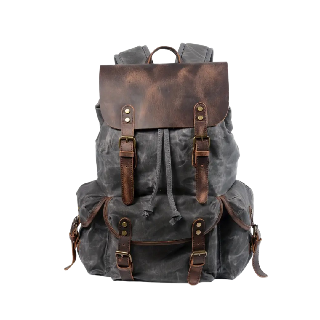 Lucien | Sac à dos rétro en toile imperméable pour ordinateur portable